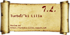 Turbéki Lilla névjegykártya